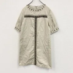 vivienne tam　ヴィヴィアンタム　装飾ワンピース　ベージュ　1サイズ　古着【値引き交渉OK！】のサムネイル
