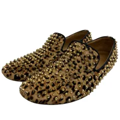 Christian Louboutin/クリスチャン ルブタン/ヒョウ柄/スパイク/ローファー/42 1/2/メンズ/FB4107のサムネイル