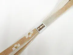 【京松】和装小物 帯締め  夏物 夏 平組 手組 金糸 未使用品 帯締美品 r8w05-395