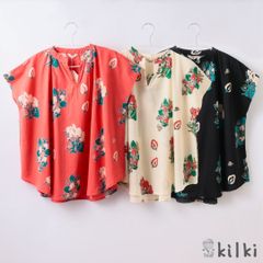 専用 kilki キルキー ブラウス シャツ ビッグフラワー ピンク - メルカリ