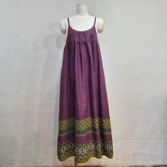 新品☆フリーダ ノースリーブワンピース 刺繡 インド コットン 23SS 