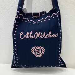 3449　Cath Kidston×KNT365　キャスキッドソン　コラボ　ニットショルダーバッグ　ワンショルダー　肩掛け　斜めがけ　ネイビー×ピンク