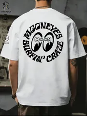メンズ MOONEYES サーフィンプリント ホワイト ストリートTシャツ 新品 送料込 男女兼用
