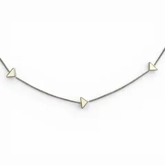 美品◇PRADA プラダ 925 トライアングルロゴ ネックレス アクセサリー シルバー ホワイト イタリア製 重量7.5g レディース オススメ◎のサムネイル