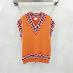 XS / バーバリー オレンジ ロゴ コットン ニット ベスト