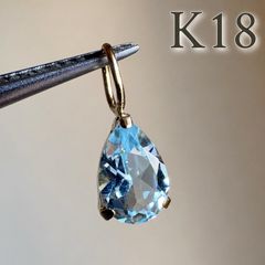 K18 サファイア 天然石 ラウンド ペンダントトップ - メルカリ