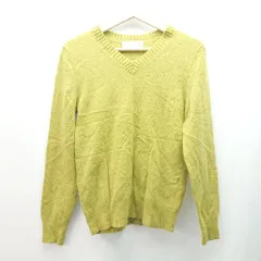 ◇ TOMORROWLAND tricot Vネック ケーブル 起毛 薄手 ストレッチ 秋冬物 長袖 ニット サイズM グリーン レディース E  【1310050034146】