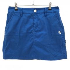 超美品】SY32 スカート カーキ 総柄 金ボタン レディース S ゴルフ