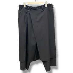GROUND Y WOOL GABARDINE STANDARD WRAP TROUSERS サイズ3 ブラック GA-P01-101のサムネイル