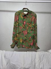 極美品 クリスチャンディオール ヴィンテージ シルク混 ブラウス 赤 