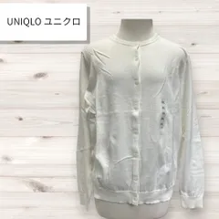 F-015-597　未使用 　UNIQLO　ユニクロ  WOMEN  UVカットスーピマコットンクルーネックカーディガン(長そで)  カーディガン　綿100％  カラー offwhite　 オフホワイト　サイズXXL　バスト98-104cm