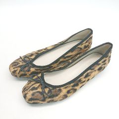 ダイアナ】（23）バレエシューズ レオパード柄 ハラコ リボン フラット