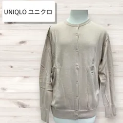 F-015-598　未使用 　UNIQLO　ユニクロ  WOMEN  UVカットスーピマコットンクルーネックカーディガン(長そで)  カーディガン　綿100％  カラー natural　 ナチュラル　サイズXXL　バスト98-104cm