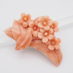 17.342【和装小物】　ヴィンテージ　薔薇　珊瑚　ピンク　コーラル 17.342【和装小物】 ヴィンテージ 薔薇 珊瑚 ピンク コーラル - メルカリ