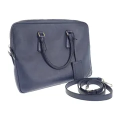 プラダ PRADA ビジネス 2VE3689Z2F0216 ブリーフケース ２WAYバッグ サフィアーノ ネイビー メンズ【中古】【Aランク】