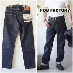 FOBFACTORY 　エフオービーファクトリー　F165 　セルヴィッチ ガレージ デニム １５オンスデニム　５ポケット　ビンテージデニムのサムネイル