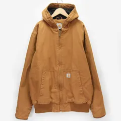 美品 carhartt カーハート ACTIVE JACKET アクティブジャケット J130 ブラウン メンズ L ジャケット アウター ジップフーディ 中綿 3Mシンサレート 12オンズ ウォッシュドダック 104050