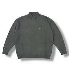 参考上代24200円 DESCENDANT 23AW MOCK NECK KNIT モックネックニット セーター 刺繍ロゴ ディセンダント 232MADS-KNM04 グレー （10386M）のサムネイル