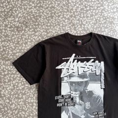 STUSSY♢DJプレミアvsピートロック フォトT・黒金L・美品送料込 - メルカリ