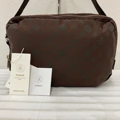 2958　russet　ラシット　ショルダーバッグ　 斜めがけ　紐調節可能　モノグラム　総柄　 ブラウン系　茶　ナイロン　軽量　 タグ有り　レディース