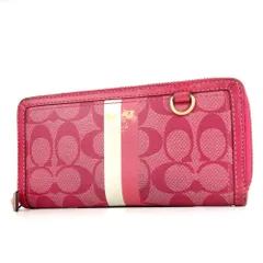 COACH コーチ シグネチャー ラウンドファスナー 長財布 PVC レザー 15-438(6)