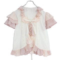 美品】ピンクハウス☆フリルたっぷり♪ロングスカーフ マフラー 生成り