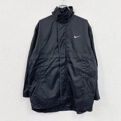 希少 00s NIKE 裏ボア ナイロン ベンチコート M ブラック 白タグ
