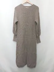 ◇ PAGEBOY ページボーイ バックスリット リブニット 長袖 ロング ワンピース サイズF モカ系 レディース P  【1402160010032】