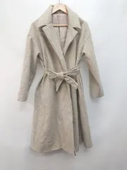■ ◎ ●未使用● JUNOAH ジュノア ウエストリボン ボタンレス 長袖 ロング コート サイズL グレージュ系 レディース P  【1402160011060】のサムネイル