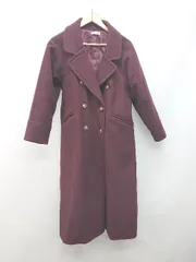 ◇ natural couture ナチュラルクチュール 大人女子 ダブルボタン 長袖 チェスターコート サイズF ボルドー系 レディース P  【1402160010940】のサムネイル