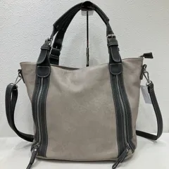 3447　GUSCIO　ITALY 　グッシオ　２WAY　ショルダーバッグ　ワンショルダー　肩掛け　トートバッグ　ハンドバッグ　A4収納可能　グレー系のサムネイル