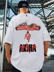 レトロアニメ好きに人気！AKIRAグラフィックTシャツ ホワイト 新品 送料込 メンズ レディース 男女兼用