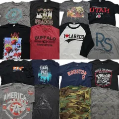古着卸 まとめ売り プリント Tシャツ 16枚セット ( メンズ M ) 迷彩柄 プロチーム MLB ラグラン 中古 古着 NE7728