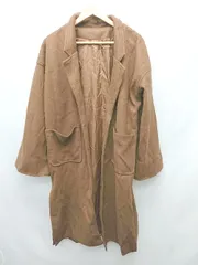 ◇ ◎ JUNOAH ジュノア ロング キレイめ 無地 サイドスリット 長袖 コート サイズL ブラウン レディース P  【1404040013386】のサムネイル