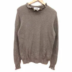 ツムグ TUMUGU ニット カットソー フリル 長袖 F 茶 ブラウン /YKのサムネイル