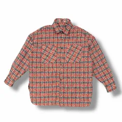 Danke Schon 19AW ネックスリットツイードチェックシャツ 長袖シャツ シャツジャケット ダンケシェーン 19A-SHL015-DS レッド F （10343M）のサムネイル