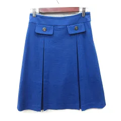 トミーヒルフィガー TOMMY HILFIGER 台形スカート ミモレ ロング ウール 0 XS 青 ブルー /YIのサムネイル