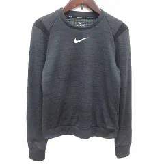 ナイキ NIKE カットソー ロゴプリント 長袖 S チャコールグレー /YK