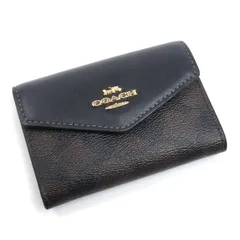 COACH コーチ シグネチャー フラップ カードケース カードケース ブラウン ブラック CH202 アウトレット 中古