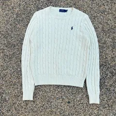 ポロ(POLO RalphLauren) アイボリー ケーブル ニット