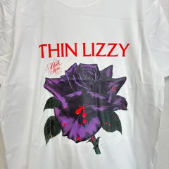 新品 シンリジィ Thin Lizzy バンドTシャツ ミュージックTシャツ ホワイト Lサイズ バンティー バンT バンド ロック グランジ メタル メンズ ユニセックス 半袖 夏物 夏服 プリント グラフィック ブラックローズ BLACK ROSEのサムネイル