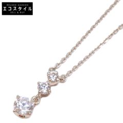 夏のお洒落の必需品】新品未使用♡K10WG台☆天然ダイヤプチネック 