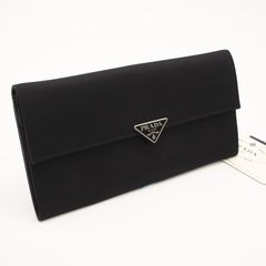 新品 箱付き PRADA プラダ 長財布 ナイロン 三角プレート ブラック