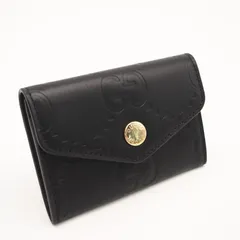★3日以内返品可★ 極美品 GUCCI グッチ GGレザー カードケース 772792 カードケース ブラック レザー レディースのサムネイル