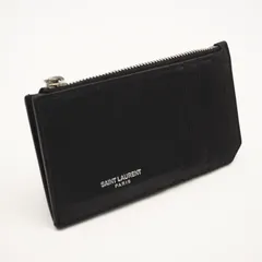 ★3日以内返品可★ 美品 SAINT LAURENT PARIS サンローランパリ スムースレザー フラグメントケース 609362 コインケース ブラック カーフレザー メンズ