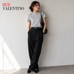 【極美品】RED VALENTINO /レッドヴァレンティノ XS「日本サイズ7号～細身9号相当」 ホワイト ブラック チュールTシャツ イタリアブランド上品 大人フェミニン モードのサムネイル