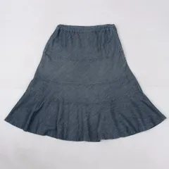 コムコム コムデギャルソンCOMME des GARCONS シャンブレー切替フレアスカート インディゴXSのサムネイル