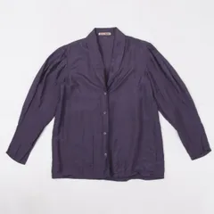 イッセイミヤケISSEY MIYAKE シルクタックショルダーシャツジャケット 紫9のサムネイル