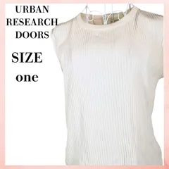 URBAN RESEARCH DOORS 綿100%リブ カットソー ノースリーブ【ややシミあり】アーバンリサーチドアーズ オフホワイト サイズone　【000044】