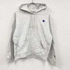 Champion　チャンピオン　リバースウィーブ　スウェットパーカー/フーディー　ヘビーウエイト　刺繍ロゴ　霜降りグレー　Lサイズ　古着【値段交渉OK！】